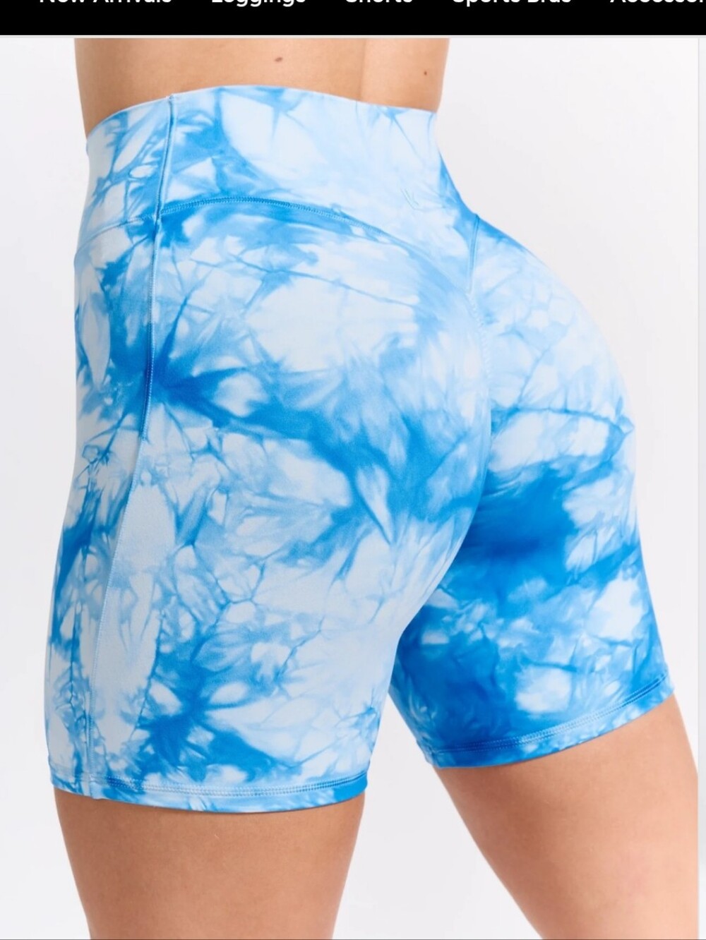 BuffBunny Blue Tie-Dye High Waist Aggressive Scrunch